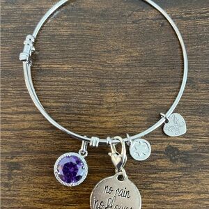 Silver and Purple Charm Bracelet